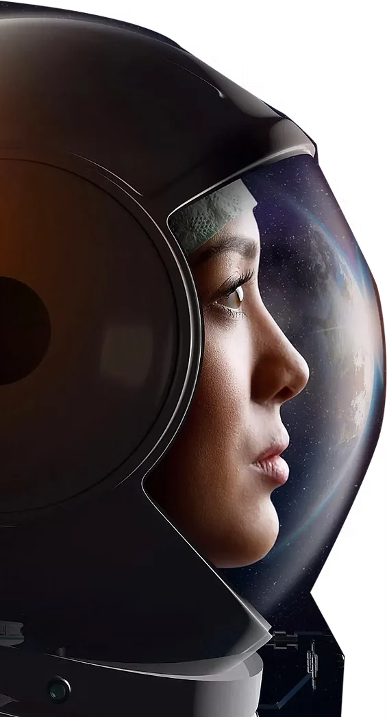 Astronaut looking towards earth